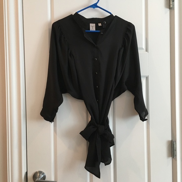 Tristan America | silky black blouse - Picture 1 of 4